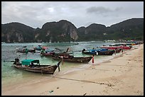 Longtail boats, Tonsai beach, Ko Phi Phi. Krabi Province, Thailand