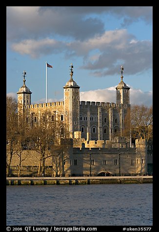 Tower of London seen across the Thames, late afternoon. London, England, United Kingdom