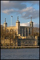 Tower of London seen across the Thames, late afternoon. London, England, United Kingdom