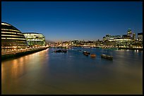 River Thames and skyline at night. London, England, United Kingdom ( color)