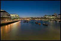 River Thames and skyline at night. London, England, United Kingdom