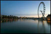 Thames River and Millennium Wheel at dawn. London, England, United Kingdom (color)