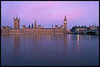 Houses of Parliament and Thames at dawn. London, England, United Kingdom ( color)