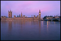 Houses of Parliament and Thames at dawn. London, England, United Kingdom