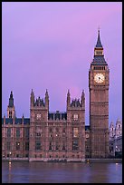 Big Ben tower, palace of Westminster, dawn. London, England, United Kingdom ( color)