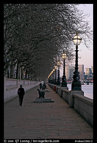 Riverfront promenade. London, England, United Kingdom