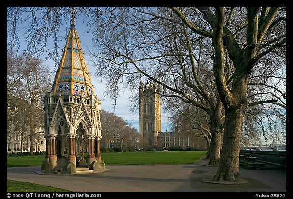 Buxton Memorial Fountain in the Victoria Tower Gardens. London, England, United Kingdom