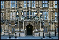 Gothic facade of Westminster Palace. London, England, United Kingdom (color)