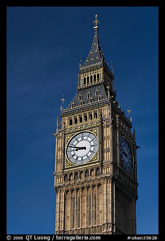 Big Ben, the clock tower of the Westminster Palace. London, England, United Kingdom (color)