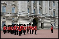 Household division guards during the changing of the Guard ceremonial. London, England, United Kingdom