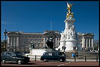 Victoria memorial and Buckingham Palace, mid-morning. London, England, United Kingdom (color)