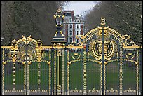 Gilded grids and park near Buckingham Palace. London, England, United Kingdom ( color)
