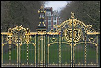 Gilded grids and park near Buckingham Palace. London, England, United Kingdom