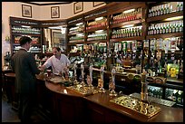 Counter of the pub Westmister Arms. London, England, United Kingdom (color)