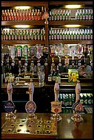 Hand-pulled pumps used to serve real ale beers, Westmister Arms bar. London, England, United Kingdom (color)