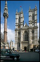 Westminster Abbey western facade, afternoon. London, England, United Kingdom ( color)