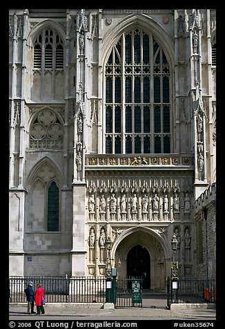 Facade and entrance to the Collegiate Church of St Peter, Westminster. London, England, United Kingdom (color)