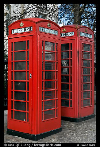 Two red phone boxes. London, England, United Kingdom