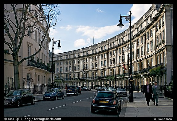 Street and townhouses crescent. London, England, United Kingdom