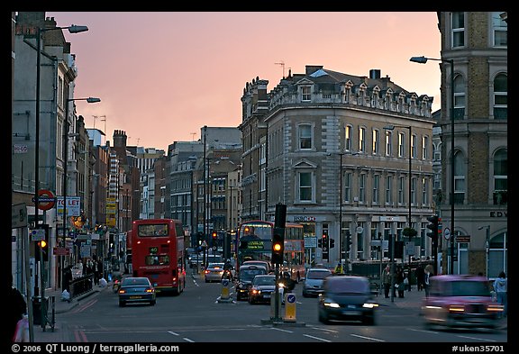 Streets at sunset, South Bank. London, England, United Kingdom (color)