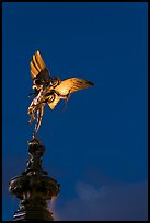 Eros statue at night, Piccadilly Circus. London, England, United Kingdom