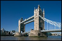 Tower Bridge at river level, morning. London, England, United Kingdom