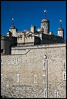 Outer rampart and White Tower, Tower of London. London, England, United Kingdom