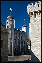 Salt Tower, central courtyard, and White Tower, the Tower of London. London, England, United Kingdom (color)