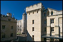 Salt Tower, central courtyard, and White Tower, the Tower of London. London, England, United Kingdom