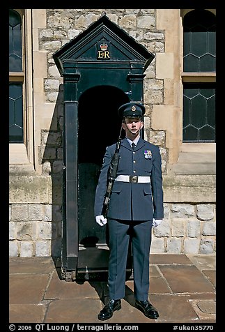 Sentry posted in front of the Jewel House in the Tower of London. London, England, United Kingdom