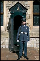 Sentry posted in front of the Jewel House in the Tower of London. London, England, United Kingdom ( color)