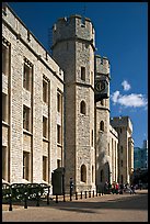 Towers and sentry, The Jewel House, part of the Waterloo Barracks, Tower of London. London, England, United Kingdom (color)