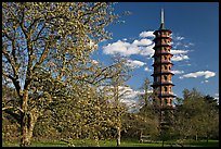 Great Pagoda designed after the Chinese Taa. Kew Royal Botanical Gardens,  London, England, United Kingdom ( color)
