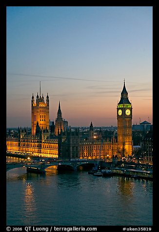 Houses of Parliament at sunset. London, England, United Kingdom (color)