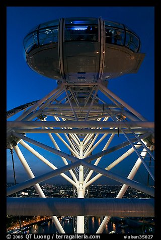 Millenium Wheel capsule at night. London, England, United Kingdom (color)