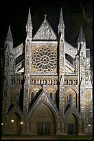 Westminster Abbey North entrance  at night. London, England, United Kingdom