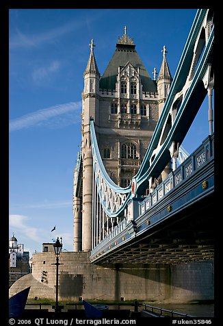 Tower Bridge from below. London, England, United Kingdom