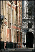 Man walking in street near Parliament Square. London, England, United Kingdom (color)