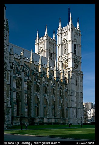 Westminster Abbey from the side, morning. London, England, United Kingdom