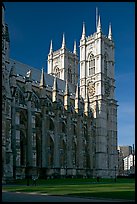 Westminster Abbey from the side, morning. London, England, United Kingdom (color)