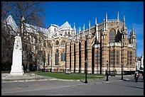 Westminster Abbey gothic spires. London, England, United Kingdom