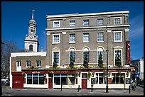 Hotel and church. Greenwich, London, England, United Kingdom ( color)