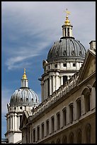 Twin domes of the Greenwich Hospital (formerly the Royal Naval College). Greenwich, London, England, United Kingdom ( color)