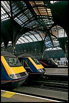 Trains in Paddington Railway station. London, England, United Kingdom (color)