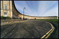 Wide view showing the whole Royal Crescent terrace. Bath, Somerset, England, United Kingdom ( color)