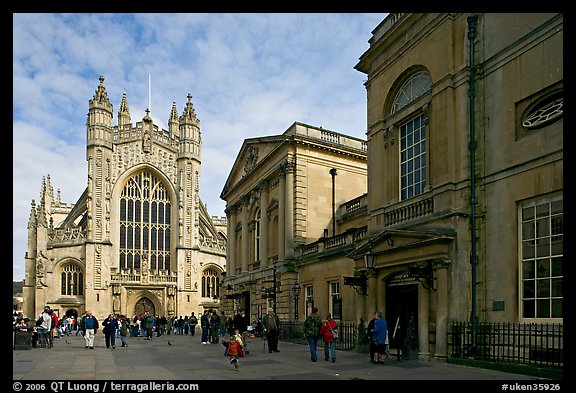 Abbey and Roman Bath. Bath, Somerset, England, United Kingdom