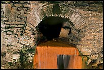 Roman-built brick channel overflow from the sacred spring. Bath, Somerset, England, United Kingdom