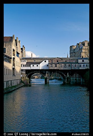 River Avon and Pulteney Bridge, completed in 1773. Bath, Somerset, England, United Kingdom