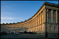 Royal Crescent, sunset. Bath, Somerset, England, United Kingdom