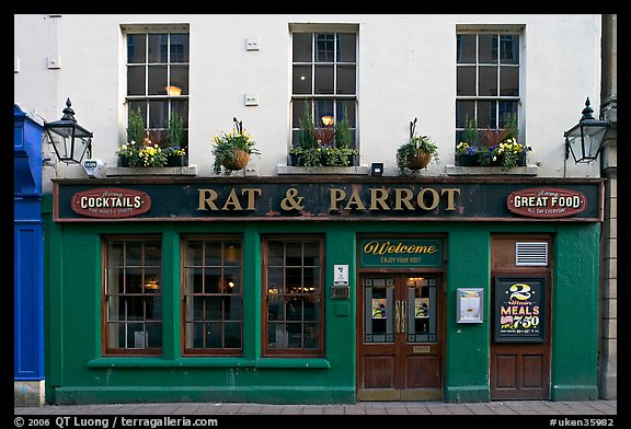 Facade of restaurant and pub. Bath, Somerset, England, United Kingdom